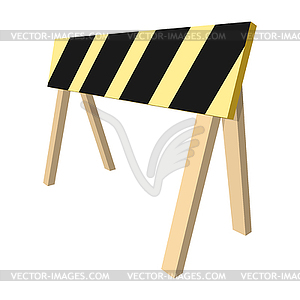 Barrier . Black and yellow stripe. V - vector clipart