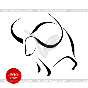 Silhouette of bull . illust - vector clipart