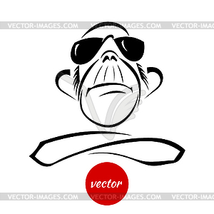 Sketches monkey with glasses . Desig - vector clipart