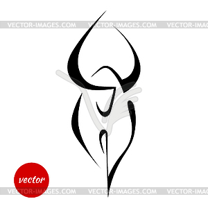 Silhouette of wild bull in front. i - vector clipart / vector image