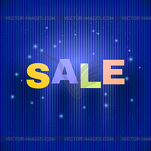 Sales on blue background with stars. Design element - vector clip art