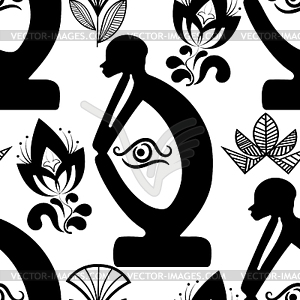 African National seamless pattern with Tribal - vector clipart