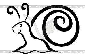 Sketch Cartoon snail . illust - vector clipart