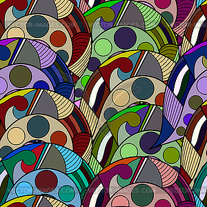 Tribal Ethnic pattern with abstract leaves.  - vector image