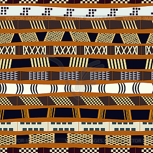 Tribal seamless pattern with colored stripes. - vector image