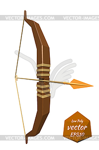 Bow and arrow. Low poly style - vector image