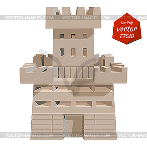 Castle tower. . Low poly style - vector image