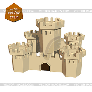 Fortress towers. Low poly style.  - vector clipart