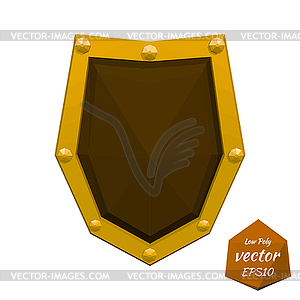 Low poly shield - vector clip art