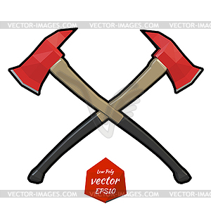 Two crossed firefighter ax. illustr - vector clipart