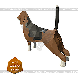 Dog. Low poly.  - vector clip art