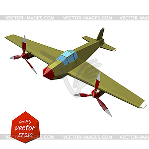 Retro plane. twin-engine fighter. Vint - vector clip art