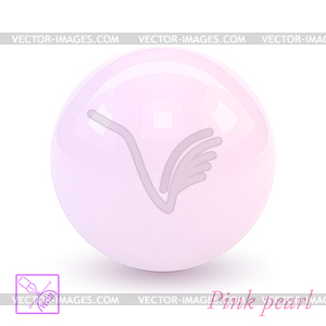 Pink pearl . Glamorous design. Vec - vector clip art