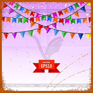Vintage background with stars and flags - vector clipart / vector image