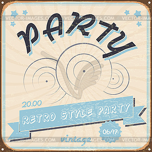 Vintage poster. Disco Retro - vector clipart