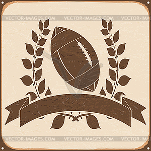 Vintage retro background with rugby - vector image