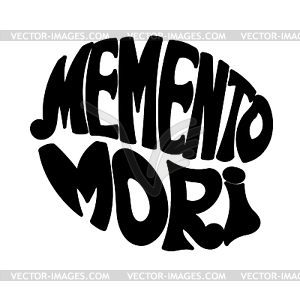 Memento Mori - handmade designer label. De - vector clipart