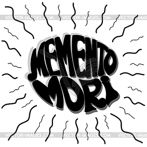 Memento Mori wavy rays - vector clipart