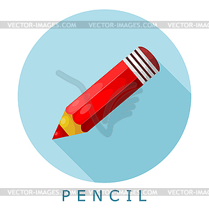 Pencil Icon Image. simple flat style. illustrati - vector clipart