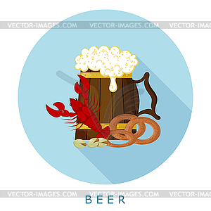 Simple flat beer icon - vector clip art