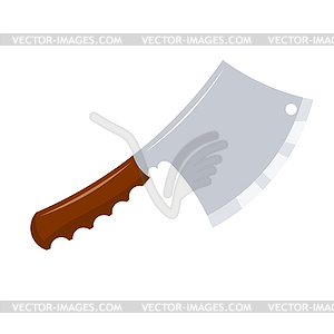 Kitchen cleaver cutter with wooden handle and - vector clipart