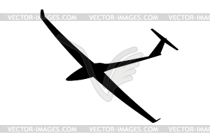 Silhouette of glider is not white background. - vector clip art