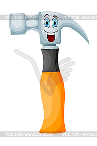 Cartoon of happy hammer. illustra - color vector clipart