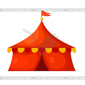 Cartoon circus tent. Flat style - vector image