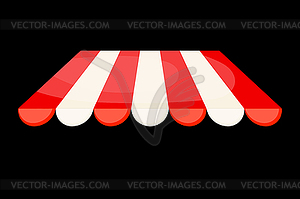 Striped tent on black background.  - vector image