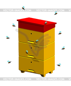 Isometric hives. apiary icon. Ecological concepts, - vector clipart