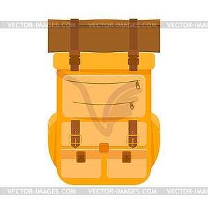 Yellow tourist backpack. Backpack isolate - vector clip art