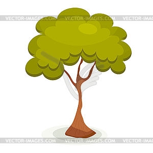 Green tree. Cartoon tree isolate. Illustr - vector clipart