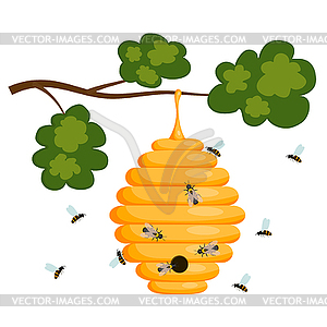 Yellow bee hive. Bee hive isolate. Stock V - vector clipart