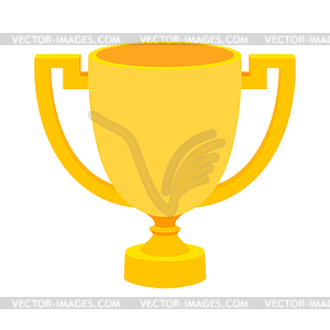 Simple flat gold cup winner with two handles on - vector clipart