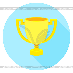 Simple flat icon gold cup winner with two handles o - vector clipart
