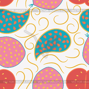 Vintage memphis fruit seamless pattern background - vector clipart