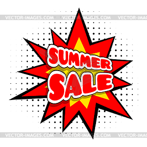 Cartoon explosion SUMMER SALE. Colored Cartoon - vector clipart