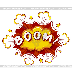 Colored Cartoon explosion BOOM! Cartoon explosion o - vector image