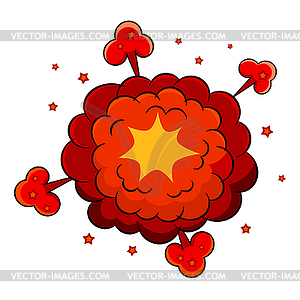 Colored Cartoon explosion. Cartoon explosion on - vector EPS clipart