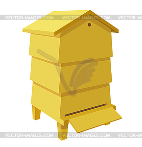 Wooden Beehive. Traditional beehive. Cart - royalty-free vector image