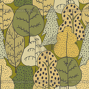 Seamless pattern with trees. Seamless with t - vector clip art