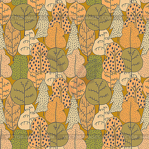 Seamless colored pattern with trees. Seamless - vector image