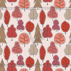 Seamless pattern with autumn trees. Seamless - vector clipart