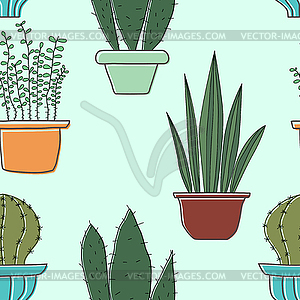 Seamless pattern with plants. Seamless pattern - vector image