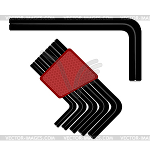 Allen wrench. hex wrench on white bac - vector image