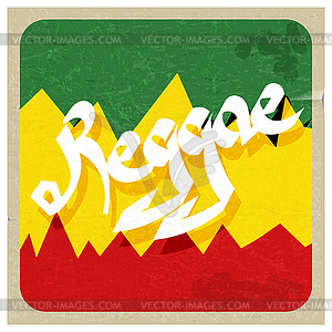 Vintage poster reggae. Rastaman color poster with - vector image