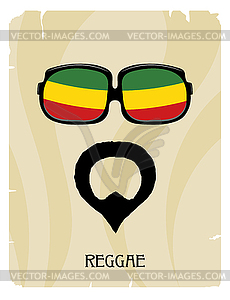Abstract Rastaman man`s face with beard and glasses - vector EPS clipart