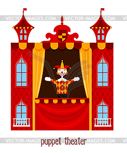 Puppet show. children`s puppet theater with do - vector clipart