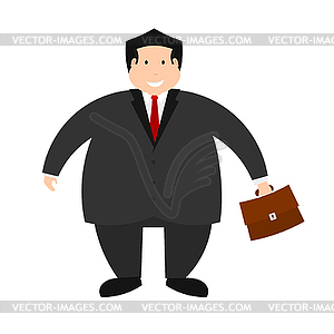 Young successful businessman on white - vector clipart