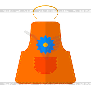 Colored kitchen apron with pocket in Fl - color vector clipart